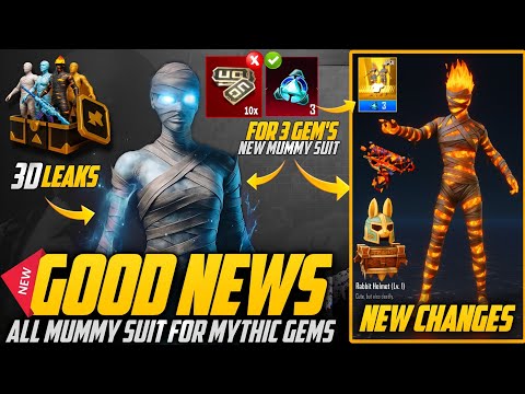 🔴 Glacier Mummy Suit & Old Mummy Suits For Mythic Gems | Upcoming Ultimate New Changes & 3D Leaks