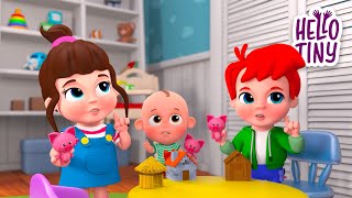 3 Little Pigs and The Big Bad Wolf 🐷🐺 | Kids Songs and Nursery Rhymes | Hello Tiny