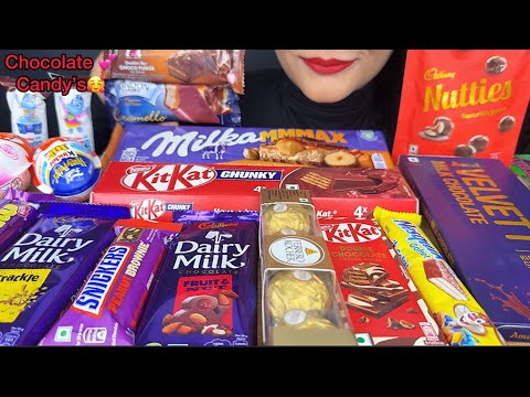 ASMR EATING DAIRYMILK,SNICKERS,KITKAT,NUTTIES,MUNCH,MILKA,CHOCOLATE