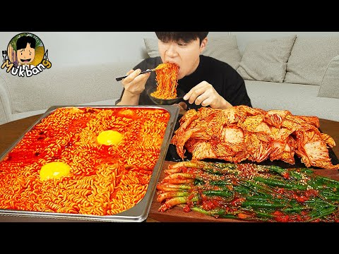 ASMR MUKBANG 직접 만든 스팸 열라면 김밥 김치 유부초밥 먹방! RAMYEON & KIMBAP MUKBANG EATING SOUND!