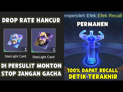 RUNGKAD DROP RATE STARLIGHT RATE HANCUR & 100% DAPAT RECALL MPL LIMITED PERMANEN