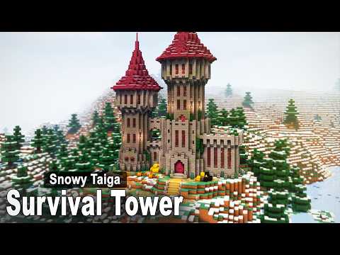 Minecraft: How to build a Survival Winter Tower | Easy Tutorial