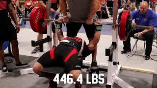 USPA World Record Bench 486 @ 165 Full Power 501,486,501 Phillip Brewer Unrealphil BOAD RAW