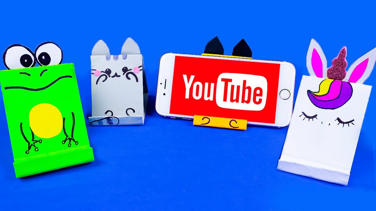 Оригами Подставка для Телефона Котик, Единорог, Лиса и Лягушка Как сделать Origami животных