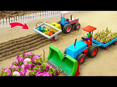 Diy tractor making mini Bulloder Harvesting Pineapple | diy mini Electric Plowing Machine | HP Mini