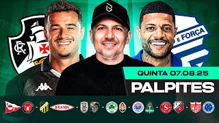 PALPITES DE FUTEBOL PARA O DIA 07 08 2025 (QUINTA-FEIRA) | Boleiros Tips