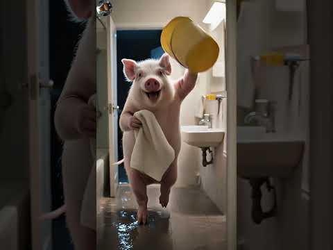 Pig’s Bath Prank Scares Cat — Ending Turns Darkly Unexpected #funny #petsunited #animals #pets #cat