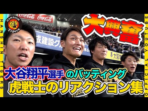 【#侍ジャパン】#大谷翔平 選手の打撃練習に大興奮の虎戦士たちのリアクション集！久しぶりの再会となった湯浅選手・中野選手の充実した表情もお届けします！