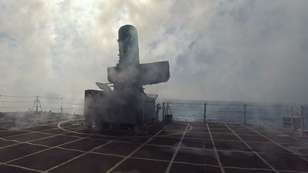 USS Montgomery Fires – (RAM) Rolling Airframe Missiles