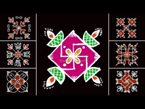 7 DAYS 7 RANGOLIS | Pooja Room Muggulu Designs | Beginners Daily Kolam Idea | Indian Art | #shorts