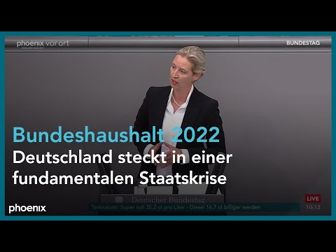 Alice Weidel bei der Generaldebatte zum Bundeshaushalt 2022 am 01.06.22