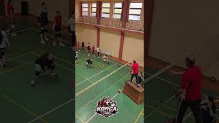 Reaction and agility drill: Players practicing floor defense and digs.#sports #korca volley