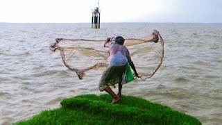 Natural River Fishing In Rainy Day - Amazon River Fishing Video