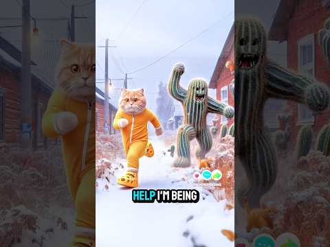 The orange cat chased by monsters #catvideos #catshorts #funny #comedy