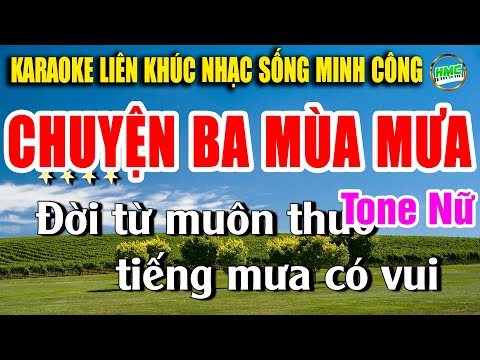 Karaoke Liên Khúc Nhạc Sống Bolero Tuyển Chọn Tone Nữ CỰC DỄ HÁT |RUMBA NHẠC XƯA | CHUYỆN BA MÙA MƯA