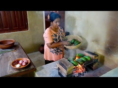 Mango Recipe 🥭 Sour and Spicy Mango Chutney with Garlic Flat Bread | Village Cooking | Village Life