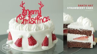 🎄크리스마스 산타 모자 딸기 케이크 만들기 | 맛있는 딸기 초코케이크 | Christmas Santa Hat Strawberry Cake Recipe | Chocolate Cake