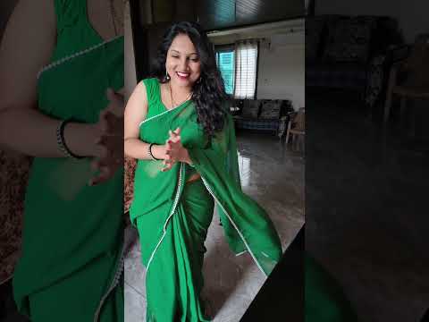 Pinky vLogs life style plane Green Saree