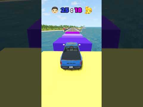 Boys VS Girls Impossible Road 🚗 | BeamNG.drive #shorts
