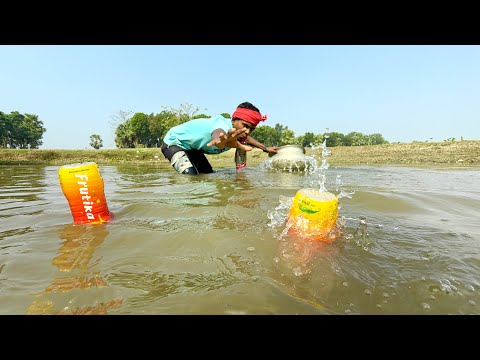 Nicely Unbelievable Fishing | The Village Boy Catching Fish By Plastic Bottle Hook From Village Pond