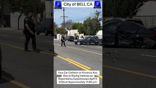 Bell CA 4 Car Collision Florence Ave #downey #maywood #cudahy #bellgardens #crime #sheriffs #shorts