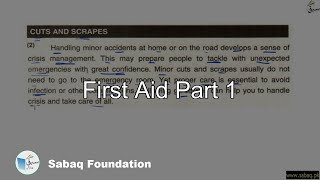 First Aid Part 1