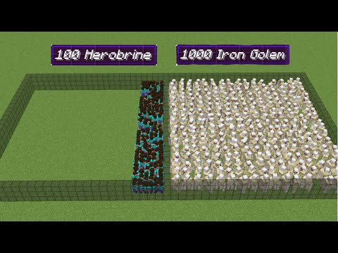 1000 iron golem vs 100 herobrine | Minecraft Mob Battle