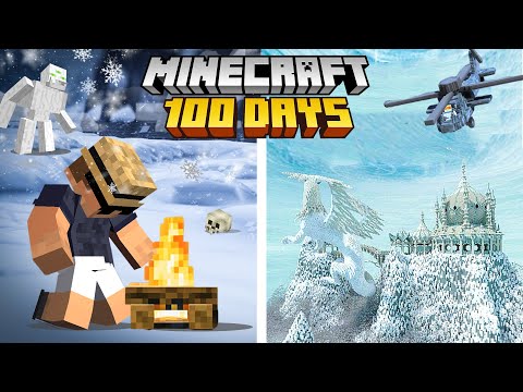 Minecraft 100 DAYS in snow mountain with zero visibility..