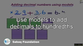 Use models to add decimals to hundredths
