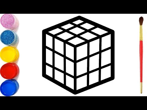 Vẽ và tô màu cầu vồng rubik | Dạy bé vẽ | Dạy bé tô màu | Rubik Halaman Mewarnai
