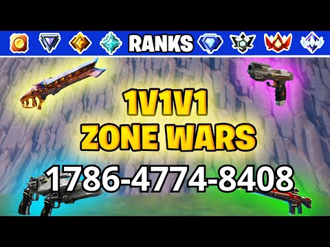NOVO MAPA 1V1V1 DE ZONE WARS RANKED NO FORTNITE🔫