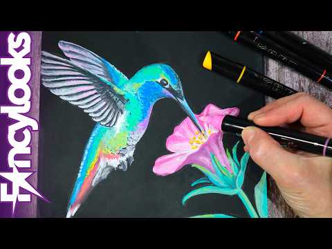 Dibujar con rotuladores acrílicos sobre negro