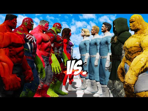 FANTASTIC FOUR VS TEAM RED HULK - EPIC SUPERHEROES WAR