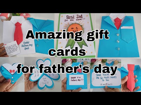 Last minute father's day gift cards😉🎀easy but amazing😍#diy #artandcraft #fathersday