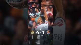 real Madrid 4-1 real sociedad, mbappe Hattrick