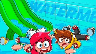 PatOni y Patita SE ROMPEN TODOS los HUESOS en un PARQUE ACUÁTICO en Roblox! 🤣😲