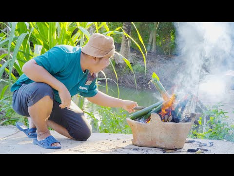 Building Farm Animals and Garden - Make chicken ostrich duck food and Cooking Lam rice with Bamboo