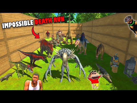 CHOP Impossible 😱 DEATH TRAP vs SHINCHAN and AMAAN in Animal Revolt Battle Simulator WHO CAN PASS ?