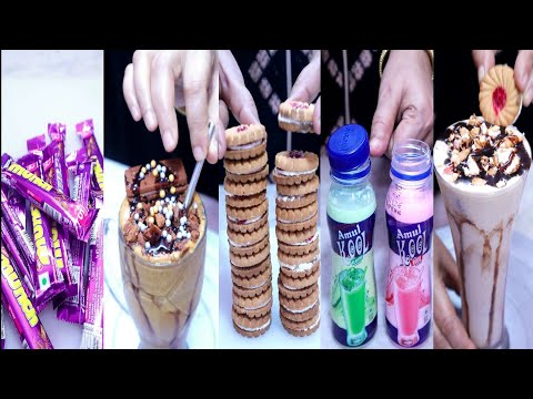 Delicious Ice Cream Milkshake,Biscuit Milkshake & Chocolate Milkshake ASMR Cooking - #cooking #asmr