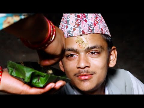 culture to worship died ancestors ( donate water & food to ancestors )  in the village श्राद्ध गर्दै