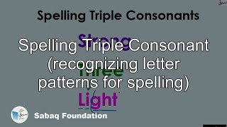 Spelling Triple Consonant (recognizing letter patterns for spelling)
