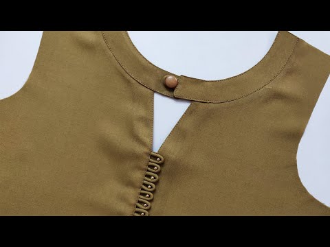 Easy and Trendy Neck Design Cutting and Stitching with Dori Loops || Stylish Neck Design for Kurti