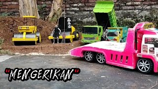 Alat berat jatuh dari truk towing ditanjakan #kisahkehidupan 