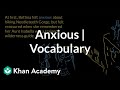 Understanding Anxious and Related Words
