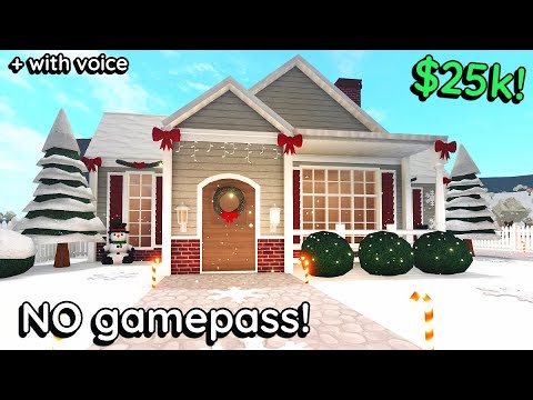 25k CHRISTMAS Bloxburg *NO GAME PASS* House Build Tutorial: Exterior Part 1