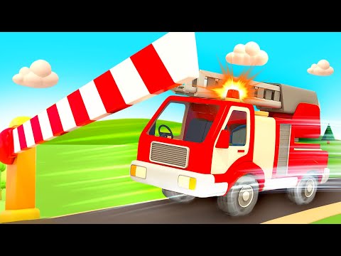 Street Vehicles Need a Tunnel! A Fire Truck & Racing Cars. Full Episodes of Car Cartoons for Kids.