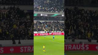 Jayden Oosterwolde Gol Sevinci (Tribün Çekim) | Union Saint-Gilloise - Fenerbahçe 07.03.2024 |