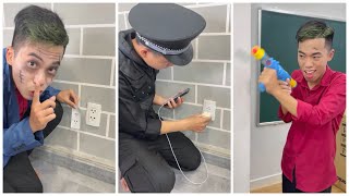 Joker Pranks Police By Making Fake Power Outlet 🤣 & Take A Gun 🔫 And Tease People By Su Hao #shorts