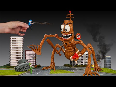 Making  TUNG TUNG TUNG SAHUR CURSED - Story of Transformation Brainrot memes with Clay