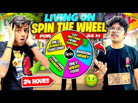 Living On Spin The Wheel ☸️ For 24 Hours | Wierdest Challenge 🤢- Mann Vlogs
